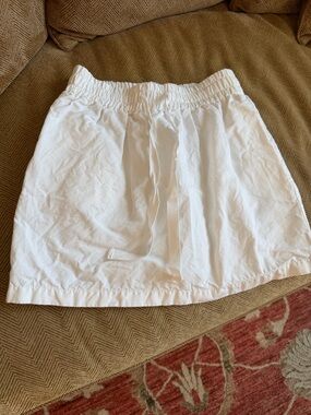 J. Crew White Cotton Drawstring Mini Skirt